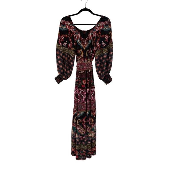 Alice + Olivia Clementina Tiered Maxi Dress Spellbound Multi Size 2 Boho Paisley - Picture 11 of 15